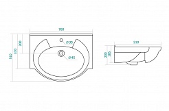 Santek Раковина Байкал 75 WH110259 – фотография-2